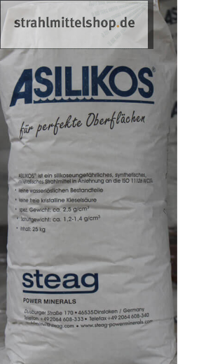 25kg Strahlmittel Strahlsand Asilikos Koernung 0.20-0.50mm/ (200-500 Mikrometer)/ 200-500µm